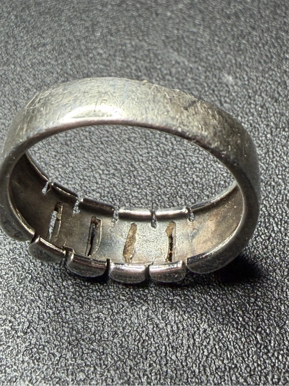 Chunky Industrial-Inspired Sterling Silver Ring size 9